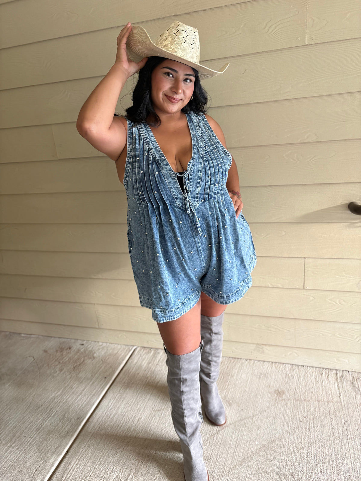 Blue Jean Beauty Romper